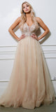 CLEARANCE - Nox Anabel J411 Embellished Formal Ball Gown Crisscross Back (Size 4)