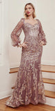 Cinderella Divine J816 Removable Long Sleeve Off the Shoulder Gown