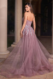 Cinderella Divine J858 Long Strapless Glitter Mermaid Gown Removable Tulle Skirt