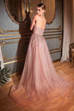 Cinderella Divine J858 Long Strapless Glitter Mermaid Gown Removable Tulle Skirt