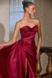Ladivine J887 Strapless Pointed Neckline Evening Gown