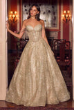 Ladivine J915 Shimmering Glitter Tulle Boned Corset Ball Gown