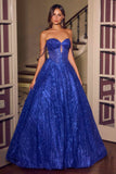 Ladivine J915 Shimmering Glitter Tulle Boned Corset Ball Gown