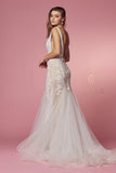 Nox Anabel JE917 V-Neck Mermaid Dress Lace and Tulle Skirt