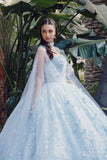 Juliet JT1449J Poofy Strapless Sweetheart Quinceanera Gown Includes Cape