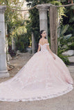 Juliet JT1460J Off the Shoulder Corset Bodice Poofy Quinceanera Gown