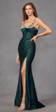 Juliet JT2434A Long V-Neck Embellished Corset Bodice Fitted Mermaid Gown