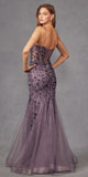 Juliet JT2441S Long Corset Bodice Embellished Sleeveless Mermaid Dress