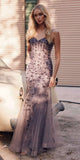 Juliet JT2441S Long Corset Bodice Embellished Sleeveless Mermaid Dress