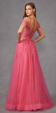 Juliet JT2466A Long Cold Shoulder Sweetheart Corset Bodice A-Line Gown