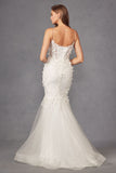 Juliet JT2469KW Long Sweetheart Boned Embellished Bodice Trumpet Gown