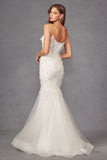 Juliet JT2469KW Long Sweetheart Boned Embellished Bodice Trumpet Gown