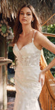 Juliet JT2475UW Long 3D Floral Applique Fitted Mermaid Gown