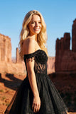 Juliet JT947L Short Off the Shoulder Homecoming A-Line Dress
