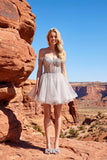 Juliet JT947L Short Off the Shoulder Homecoming A-Line Dress