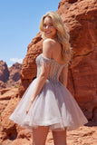 Juliet JT947L Short Off the Shoulder Homecoming A-Line Dress