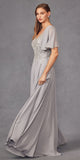 Juliet JTM14F Long A-Line Flutter Mid-Length Sleeve Evening Gown