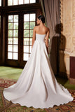 Nox Anabel JW938 Floor Length A-Line Sweep Train Gown High Slit Strapless