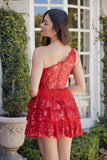 Nox Anabel K855 One Shoulder A-Line Embellished Homecoming Dress