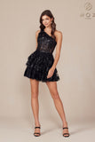 Nox Anabel K855 One Shoulder A-Line Embellished Homecoming Dress