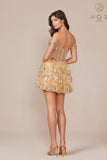 Nox Anabel K856 Short Off the Shoulder A-Line Tiered Skirt Dress