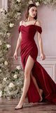 Cinderella Divine KV1057 Crepe Off the Shoulder Dress
