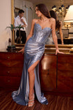 Ladivine KV1116 Dress Fitted Strapless Lace & Satin Gown