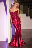 Ladivine KV1116 Dress Fitted Strapless Lace & Satin Gown