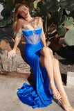 Ladivine KV1123 Dress Off The Shoulder Fitted Fringe Gown