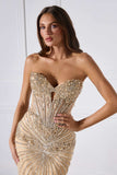 Ladivine KV1139 Strapless Sweetheart Beaded Bodice Mermaid Gown