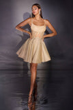 Ladivine KV1152 Fit and Flare Glitter Shimmer Homecoming Dress