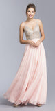 CLEARANCE - Aspeed USA 2055 Illusion Bodice Beaded Long Dress V-Neck (Size XXS)