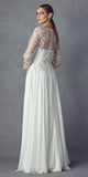 Juliet M11 Appliqued Long A-Line Dress Chiffon Quarter Sleeves