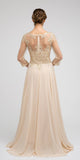 Juliet M12 Quarter Sleeved Embroidered Long A-Line Chiffon Dress