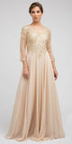Juliet M12 Quarter Sleeved Embroidered Long A-Line Chiffon Dress