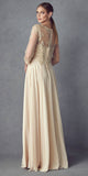Juliet M12 Quarter Sleeved Embroidered Long A-Line Chiffon Dress