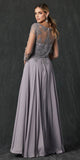 Juliet M12 Quarter Sleeved Embroidered Long A-Line Chiffon Dress
