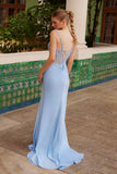 Nox Anabel M1704 Sweetheart Neckline Sheer Boned Waistline Dress with Slit