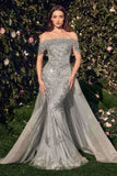 Andrea & Leo MA103 Off The Shoulder Embellished Mermaid Gown