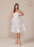 Nox Anabel Q842 Floral Print A-Line Tea Length Dress
