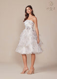 Nox Anabel Q842 Floral Print A-Line Tea Length Dress