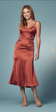 Nox Anabel R1027 Tea Midi-Length Formal Gown with Cowl Neckline