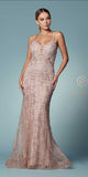 Nox Anabel R282-1 Mermaid Long Dress Corset Open-Back
