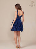 Nox Anabel R880 Dress Short A-Line Tiered Embroidered Skirt