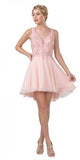 CLEARANCE - Aspeed S2331 Embroidered V-Neck Short A-Line Dress (Size Medium)