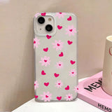 Pink Love Heart Phone Case For iPhone