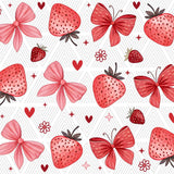 Strawberry Coquette Bows Glass Cup