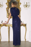 Amoris T101 Greek Style Long Sequin V-Neckline Gown