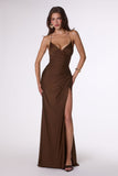 Amoris T102 Long Fitted Sexy Evening Gown Open Back Slit