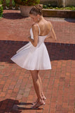 Amoris T103 Short A-Line Glitter Satin Scoop Neckline Dress